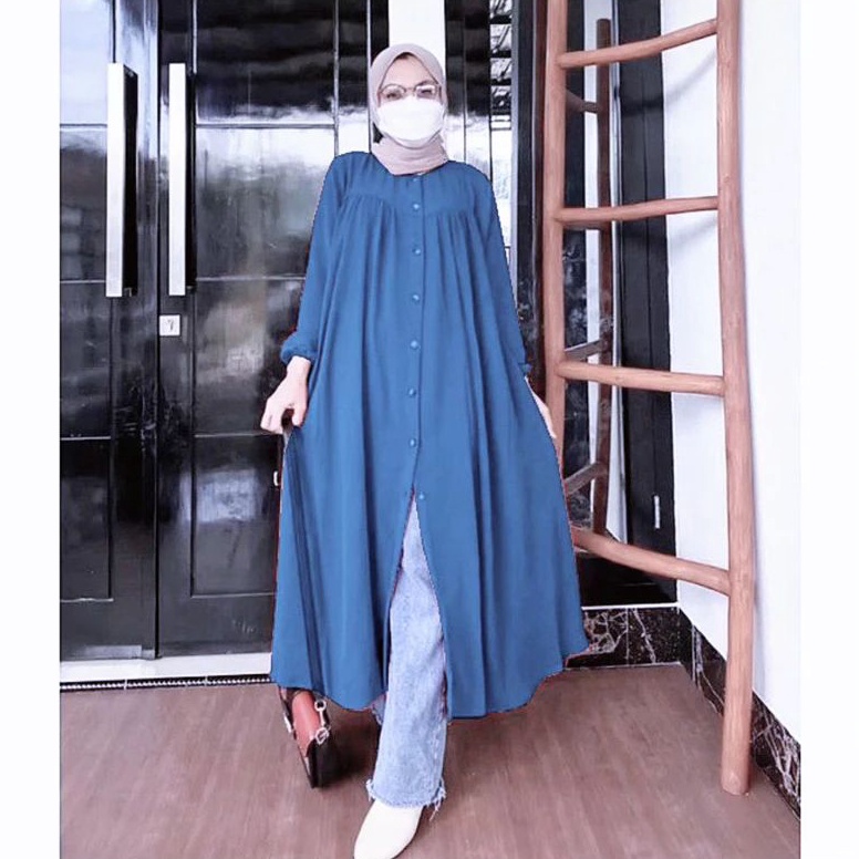 KODE V86P SHAKIRA BUSANA GAMIS MIDI DRESS LONG TUNIK CRINGKLE JUMBO