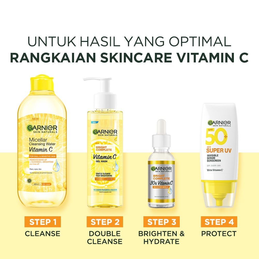 Garnier Bright Complete Vitamin C 30x Booster Serum Skin Care - 15/30/50 ml (Cepat Cerahkan Noda Hitam & Samarkan Bekas Jerawat) Image 7