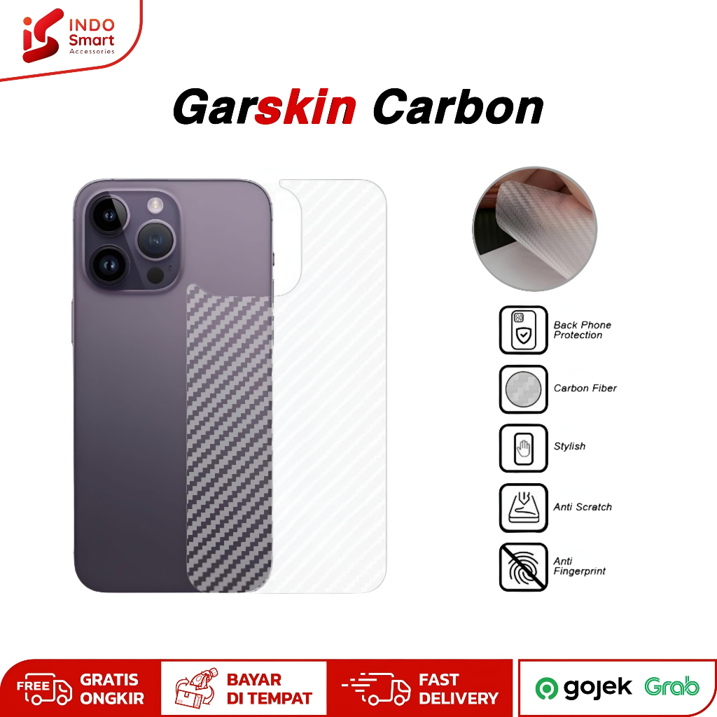 Garskin Oppo A1K A15 A16 A16K Skin Carbon Anti Gores Belakang Back Skin Screen Anti Jamur