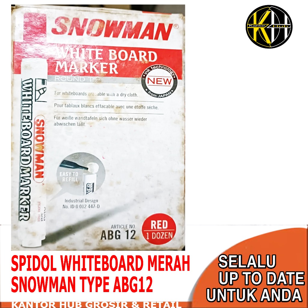 

Spidol Whiteboard Snowman Merah ABG12