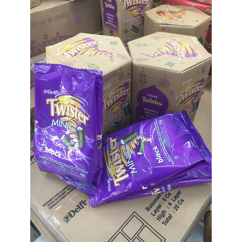 

BEST SELLER !!! TWISTER MINIS BLACK 2BOX ISI 3pack