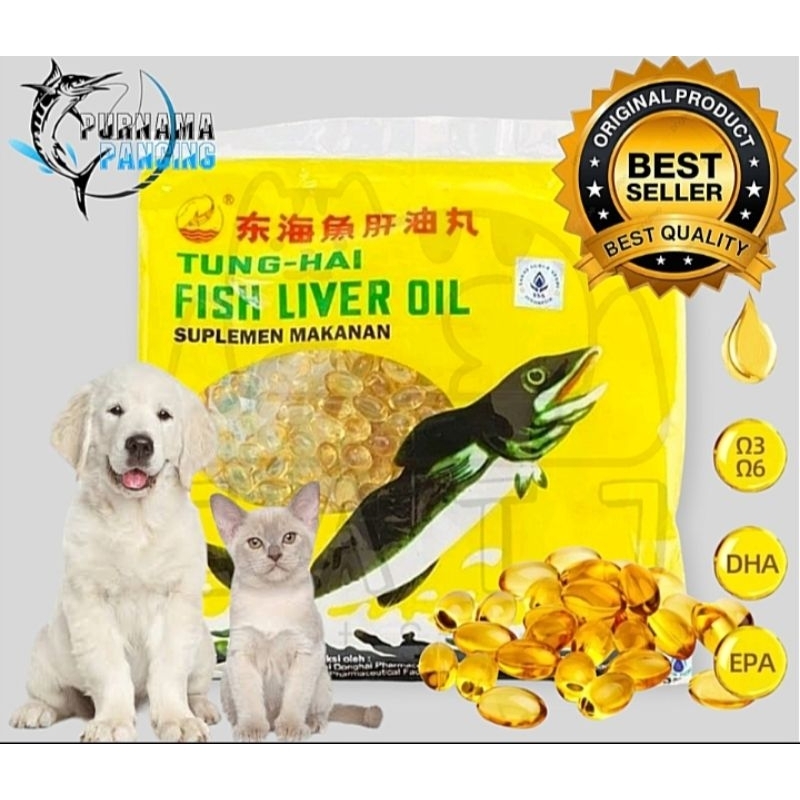 MINYAK IKAN TUNGHAI Fish Liver Oil Tung-Hai Capsules Tung Hay Minyak Ikan Kucing Anjing