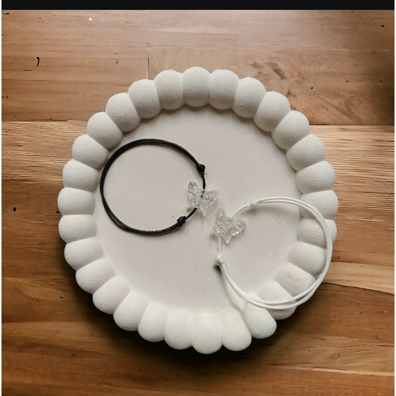 ( isi 2 pcs )gelang couple mine yours manik kupu clear untuk pasangan dan bestie 100% handmade tali 