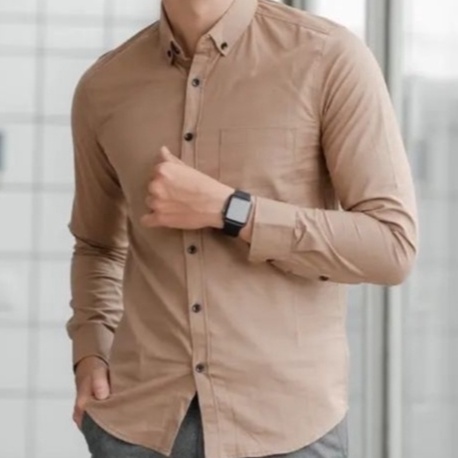 Siap Kirim PROMO COD Kemeja Pria Lengan Panjang Warna Coksu Kemeja Polos Pria Oxford Oxport Kemeja B