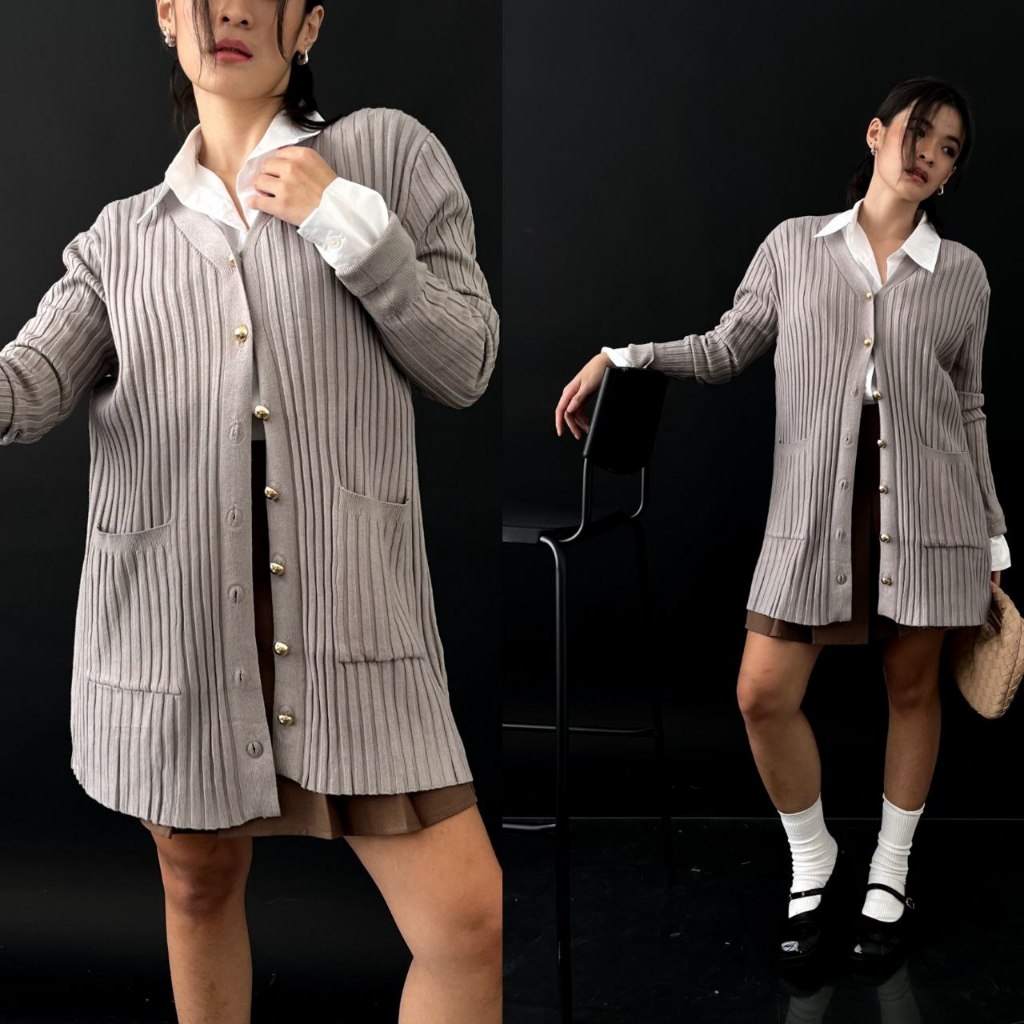 Gloryshop88 Cardigan Rajut Panjang Selutut Rajut Kancing Premium Rajut Knit / Outter Muslim / Cardi 