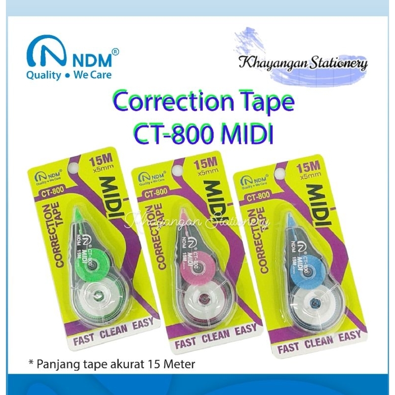 

Correction Tape 15m CT-800 MIDI | NDM CORRECTION TAPE 15m CT-800 MIDI