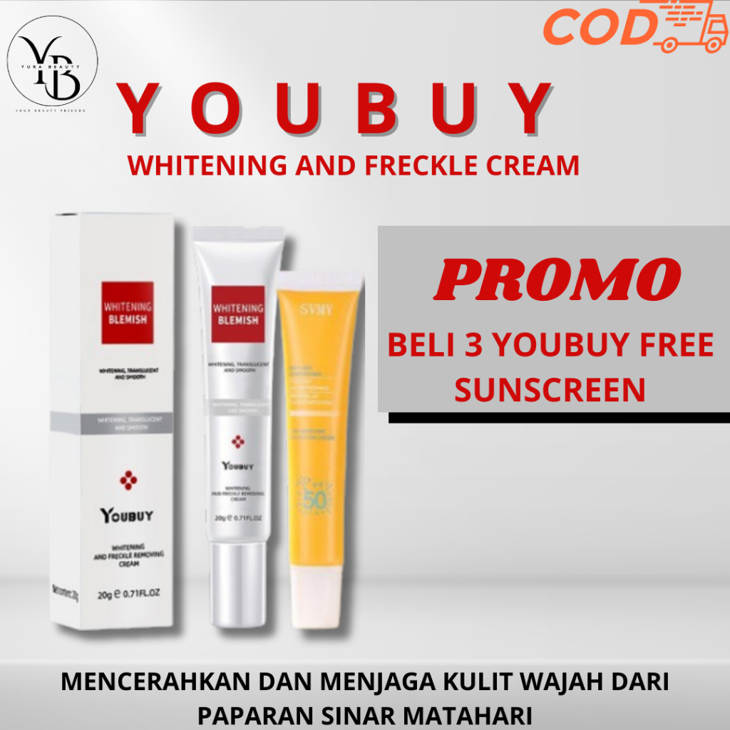 BPOM 100% ORIGINAL YOUBUY WHITENING AND FRECKLE REMOVING CREAM Beli 3 Lebih Murah dan Free Sunscreen