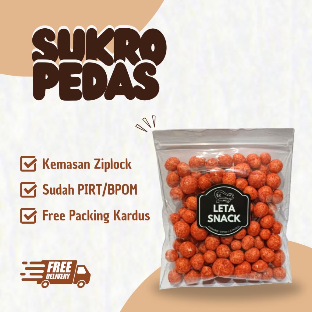 

[LETA SNACK] Sukro Pedas 500 gram / Pilus Sukro Pedas / Sukro Kacang Pedas / Pedas Manis / Cemilan Murah