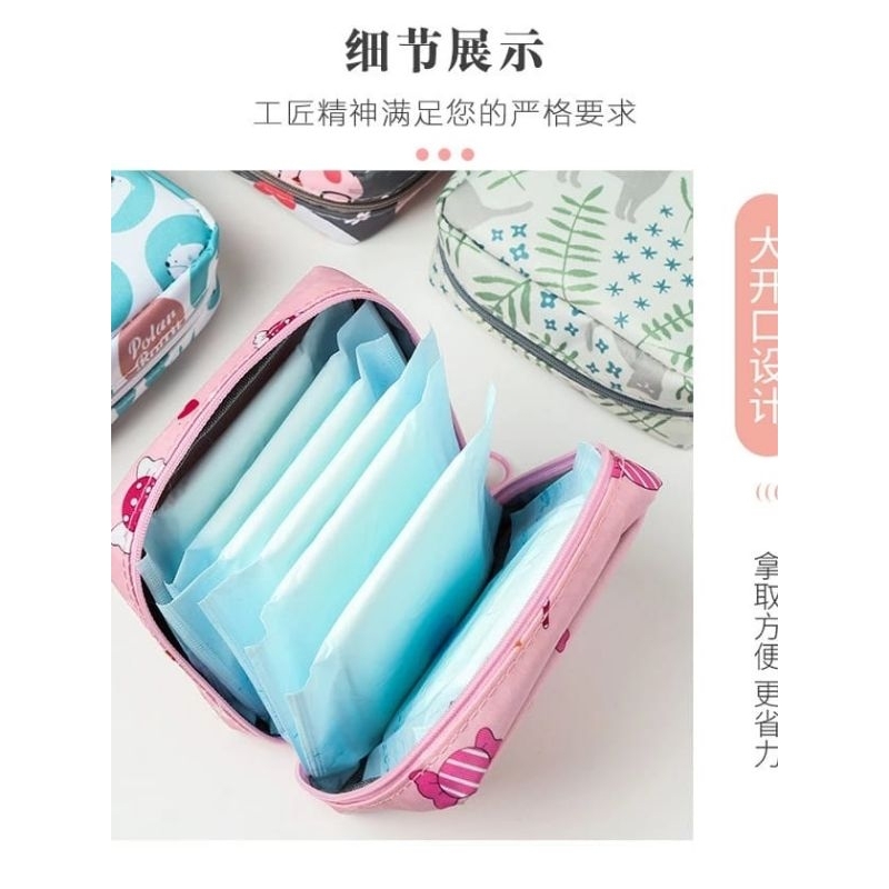 HMM COLLECTIONS | Dompet kosmetik serbaguna tas pembalut wanita mini pouch cosmetic multifungsi bag 