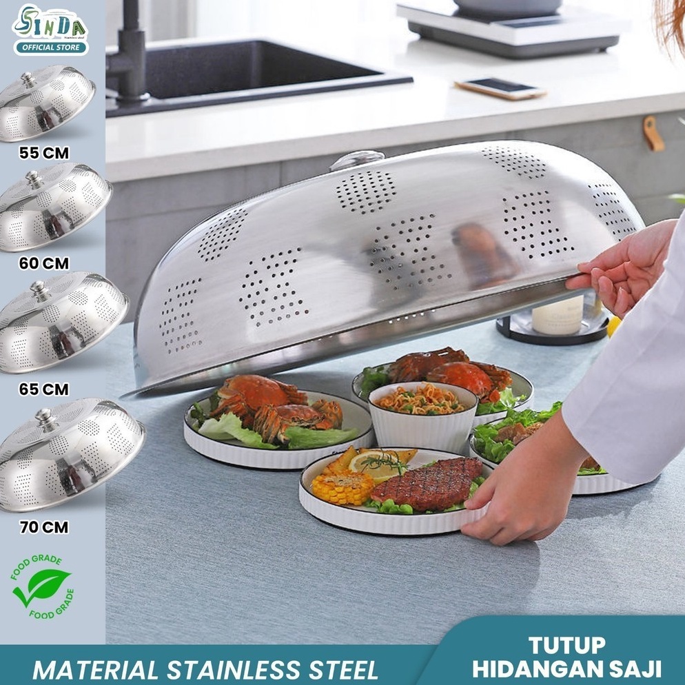 Termurah Sinda Tudung Saji Tebal Tutup Stainless Steel 555 Tudung Saji lubang lubang