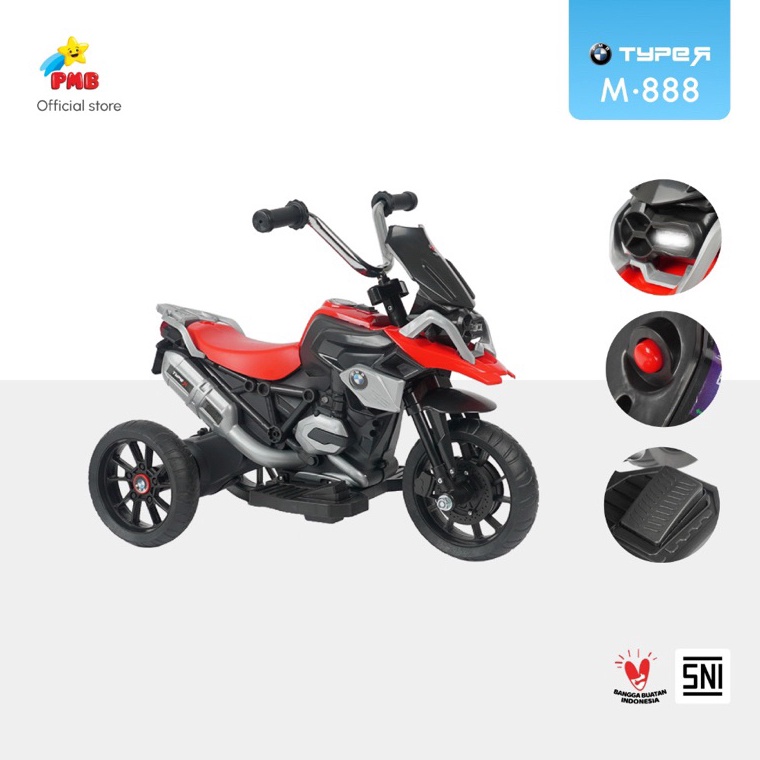 TERLARIS PMB Mainan Motor Aki Anak PMB M888 BMW Motor Mainan Anak Motoran Aki Anak