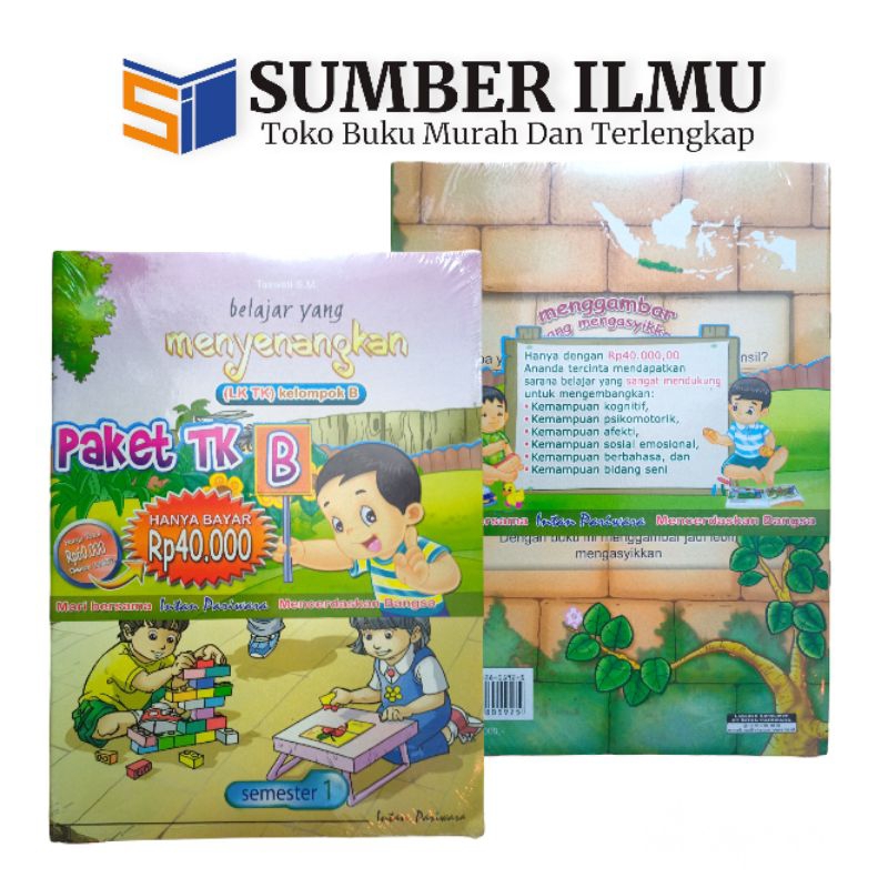 Buku Aktivitas Anak TK B (intan pariwara) semester 1&2 (1paket isi 7buku)