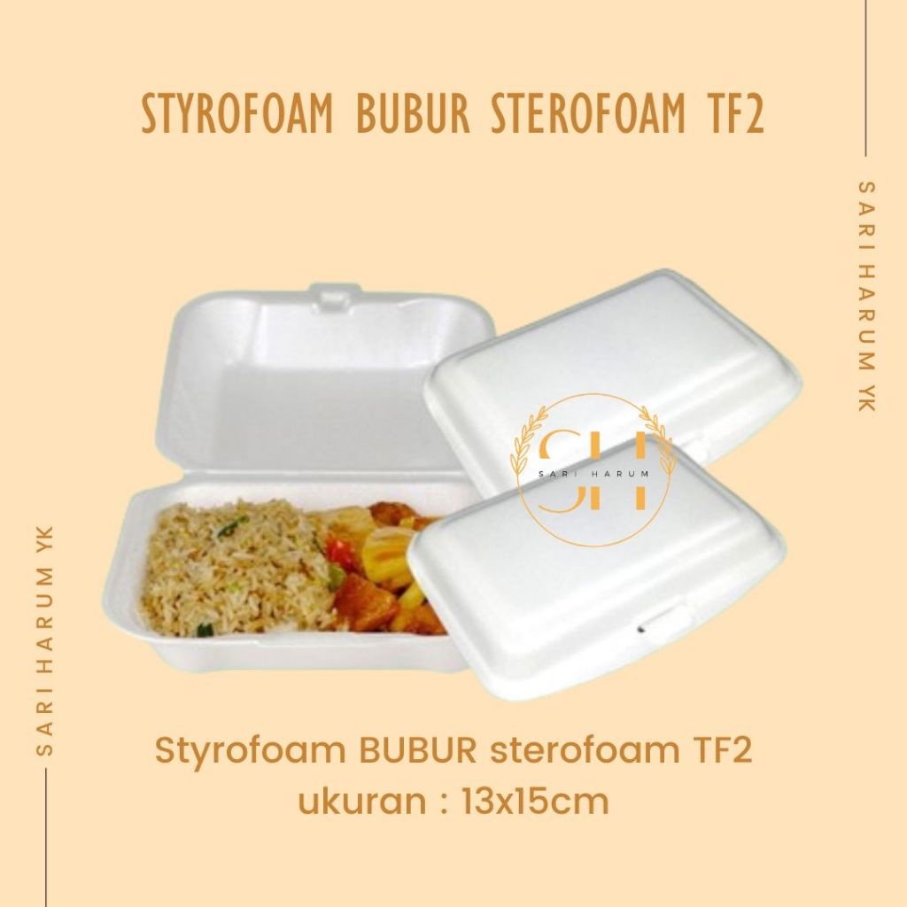 Styrofoam/Sterofoam TF2 - Gabus Nasi - Busa TF2 Polos 1 slob isi 100pcs