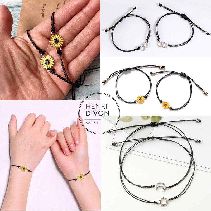 Gelang Tali Persahabatan Anyaman Korean Fashion Bracelet Gelang Couple BFF Pasangan Sahabat