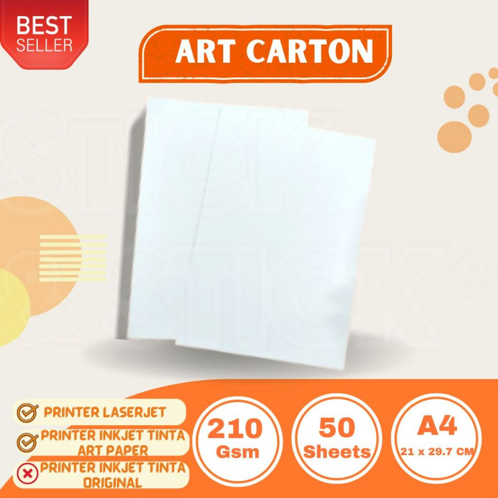 

Art Carton 210 gsm A4 isi 50 lbr / Kertas Karton Paper Glossy