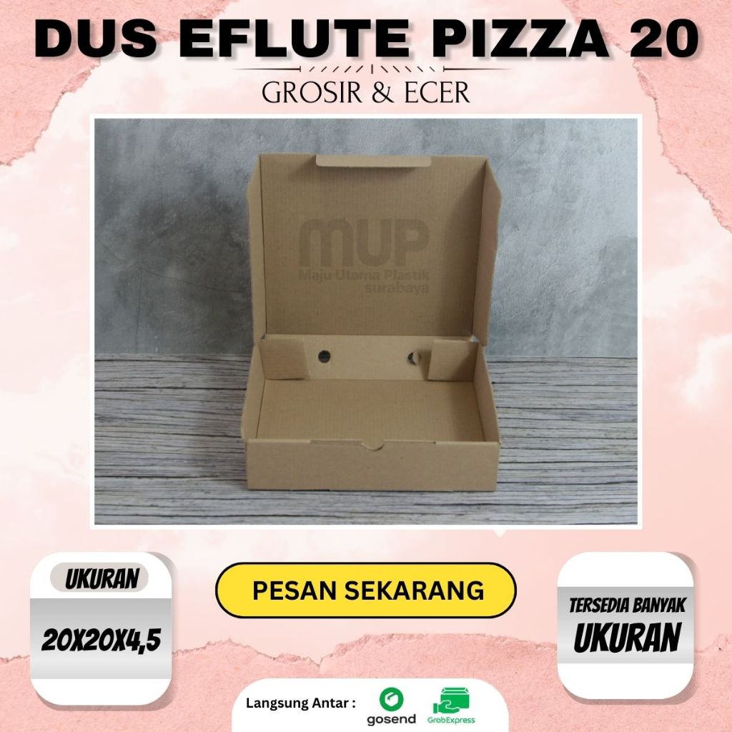 

Dus Pizza Coklat/Dus Eflute Kraft/Dus Pizza 20x20x5/22x22x5