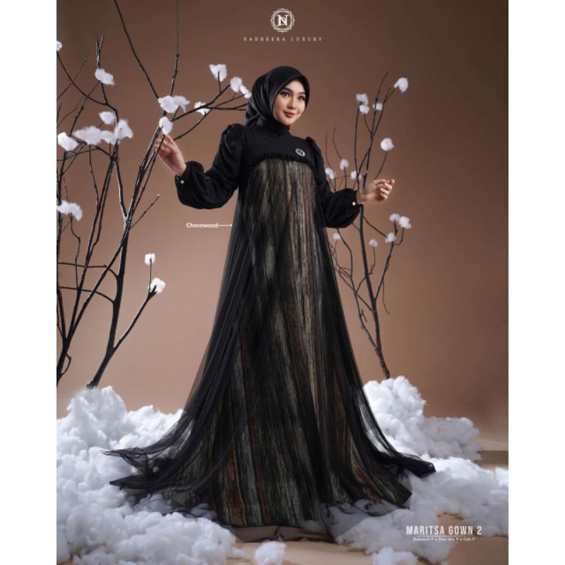 [NEW] ✔️ COD | MARITSA GOWN 2 • NADHEERA LUXURY / GOWN / GAUN / GAUN HITAM / GAUN MEWAH / DRESS MEWA