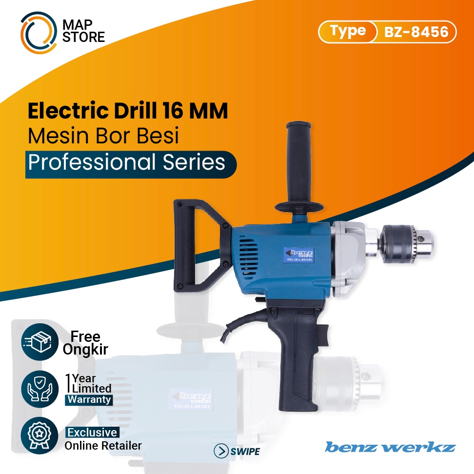 Mesin bor listrik / Benz Electric Drill 16mm By Benz BZ 8456