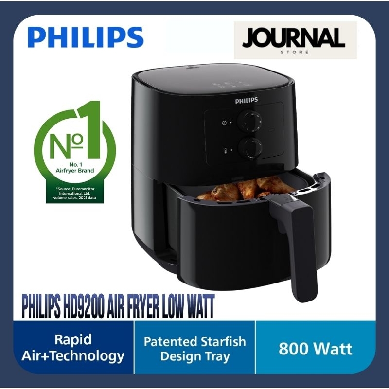 Philips LOW WATT Air Fryer HD9200/91 - 800 Watt - Garansi Resmi