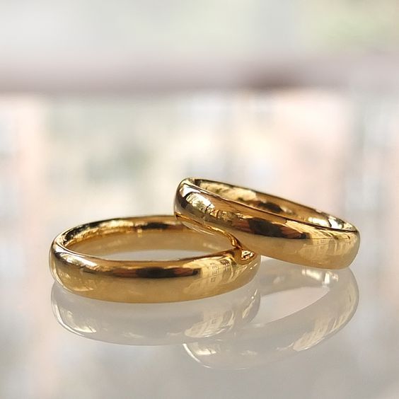 Cincin Titanium Gold Emas Wanita Pria ada size Besar Jumbo bisa couple - 16