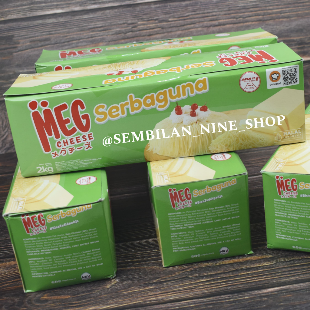 

MEG Keju SERBAGUNA Cheddar Cheese 2 Kg Keju Jepang