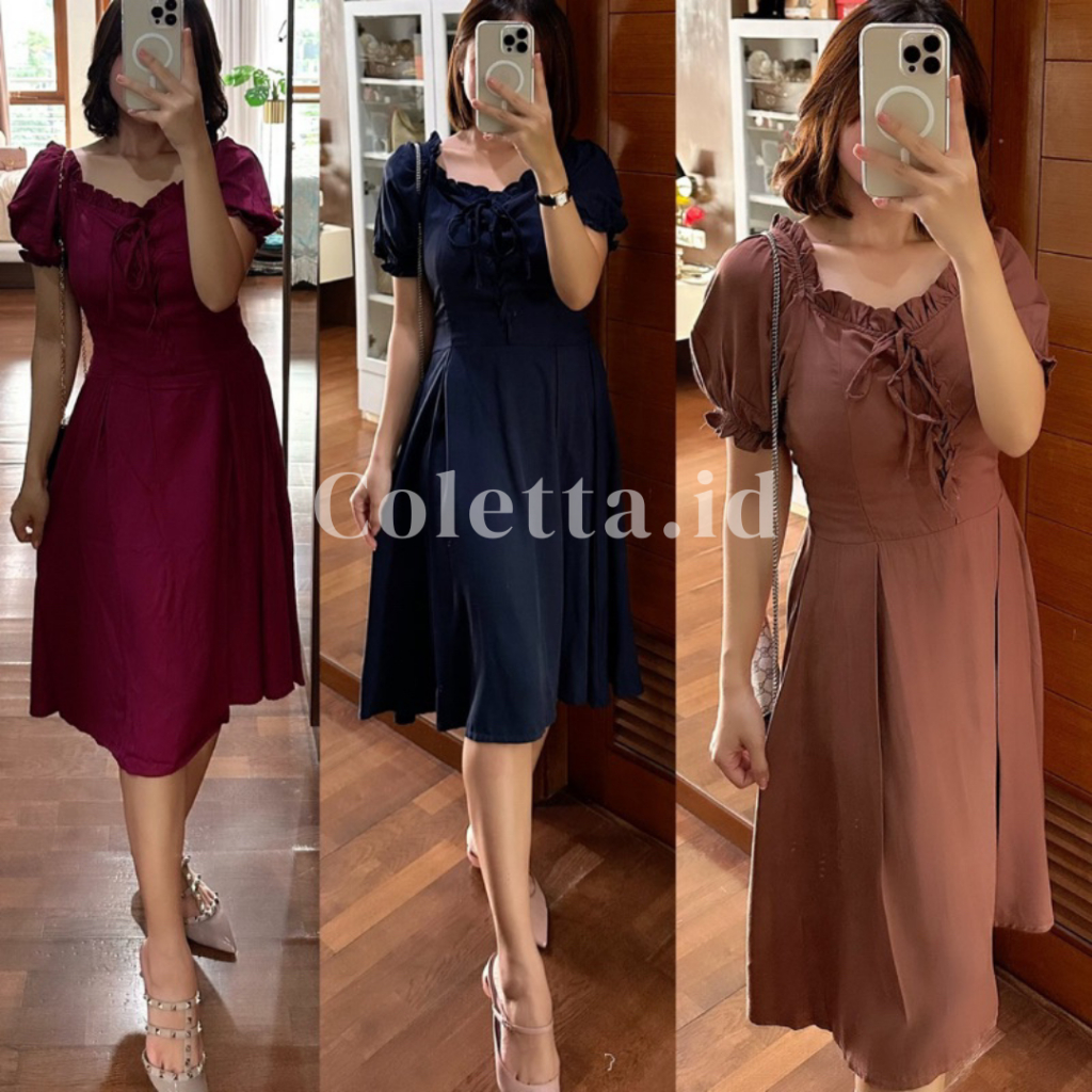 Dress Sabrina Irise Wanita SAQILA korea A Line Bodycon Maxi Casual Natal pesta Party Style Dres Kore