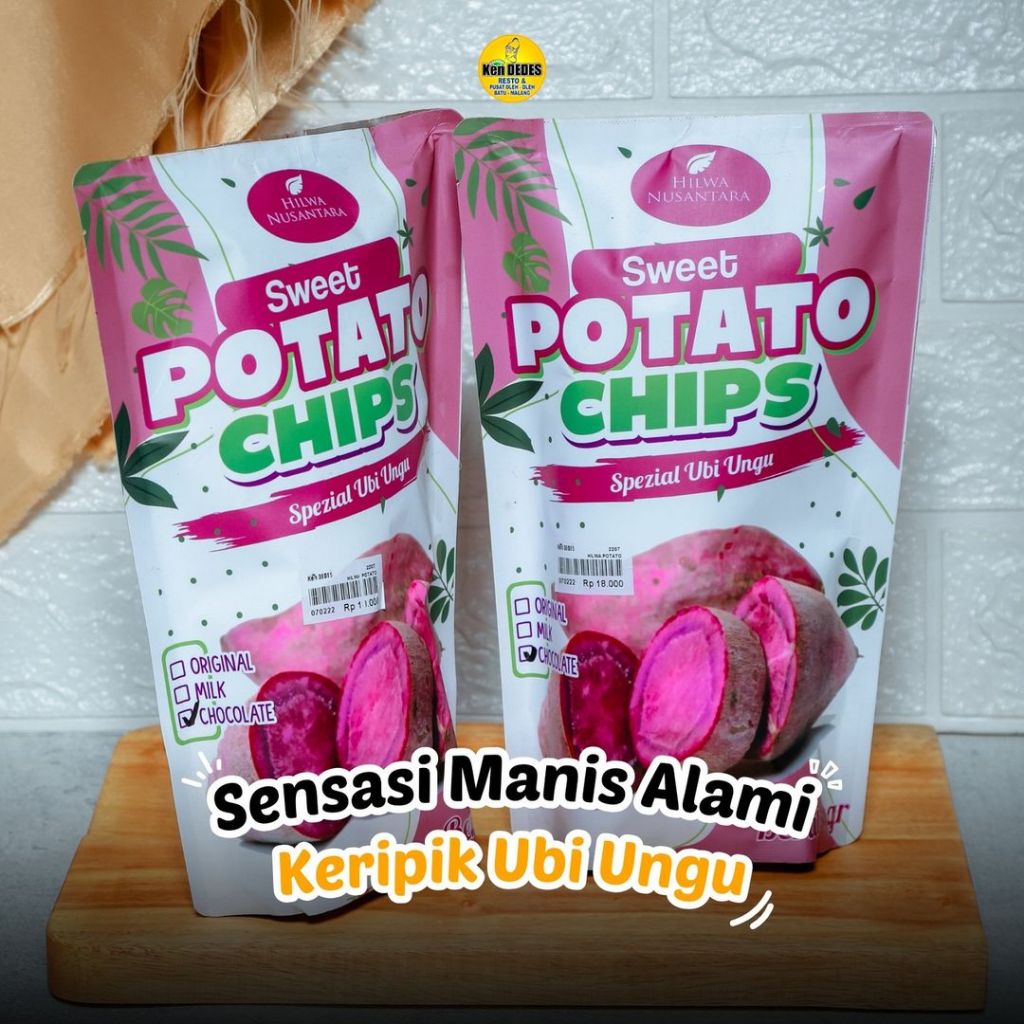 

Keripik Ubi Ungu Ubi madu / Keripik Ketela / oleh - oleh khas Malang - SWEET POTATO CHIPS HILWA NUSANTARA