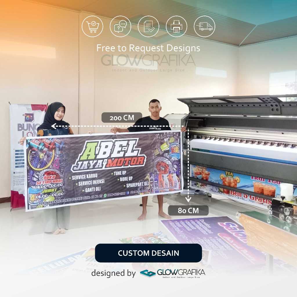 Banner Spanduk Bengkel Motor Reques Desain A