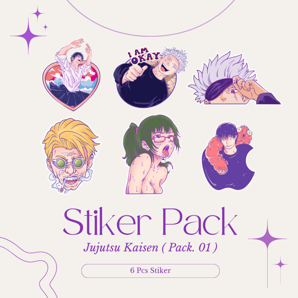 

STICKER PACK [JUJUTSU KAISEN] / STICKER AESTHETIC / STICKER RANDOM ISI 5 /STICKER METAL / STICKER POP / STICKER ANIME