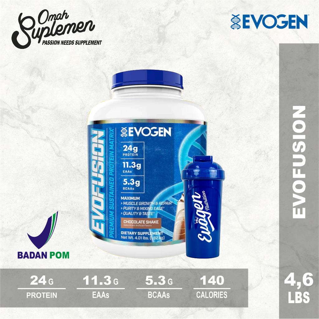 Evogen Evofusion 4,6 Lbs BPOM evogen whey protein sustained