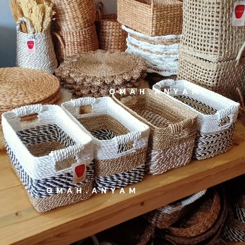keranjang anyam Seagrass | Kotak tempat penyimpanan | Storage Seagrass