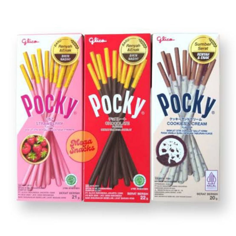 

Pocky pocky snack @20gr ( dapat 6box x 10pcs = 60pcs )