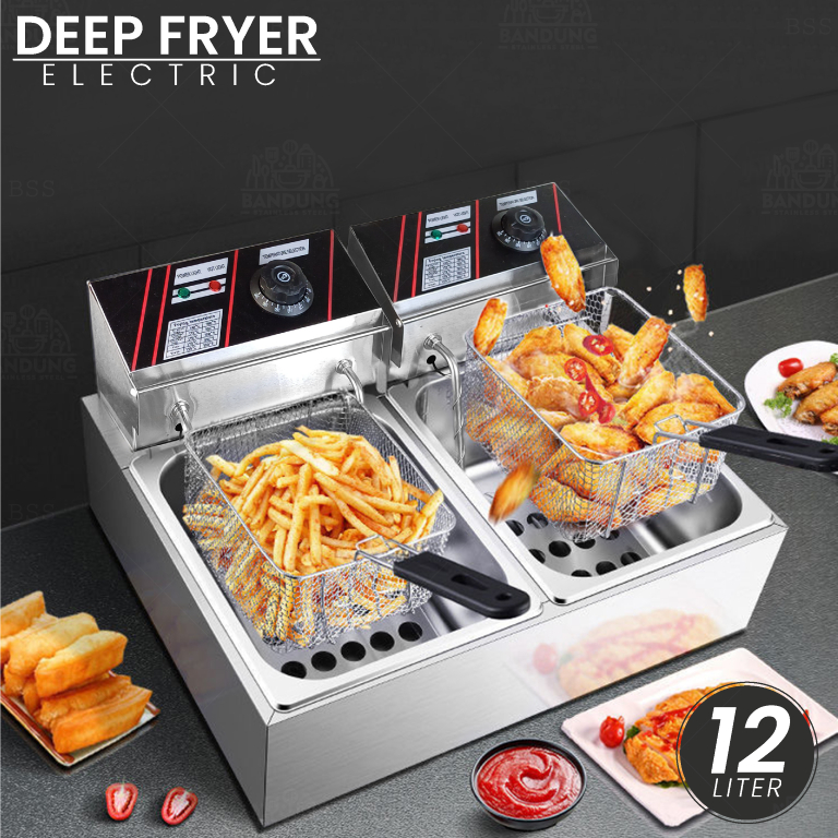Deep Fryer Electric Double/ Penggorengan Listrik DuaTable Kapasitas Besar Multifungsi