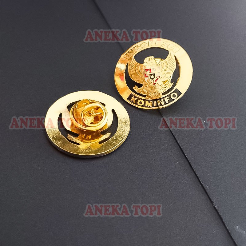 Pin Kominfo Model Bulat Pin Bors Garuda Kominfo - Aneka Topi