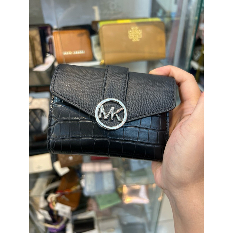 MK Carmen wallet black croco