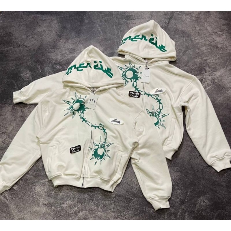 [ORIGINAL 100%] MERCIE STUDIO HOODIE CLOCK WHITE & BLACK