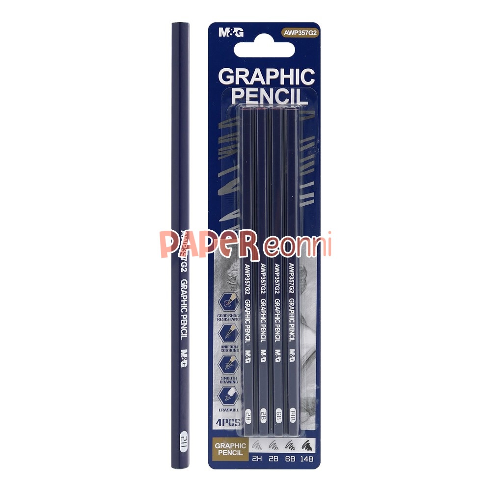 

M&G Graphic pencils/Pensil gambar set 4 (2H+2B+6B+14B)