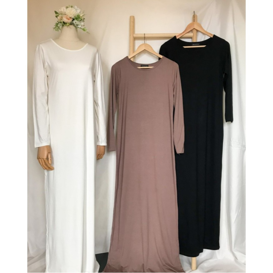 BAJU MANSET GAMIS POLOS INNER SPANDEK JERSEY PREMIUM MANSET LENGAN PANJANG MANSET LENGAN BUNTUNG