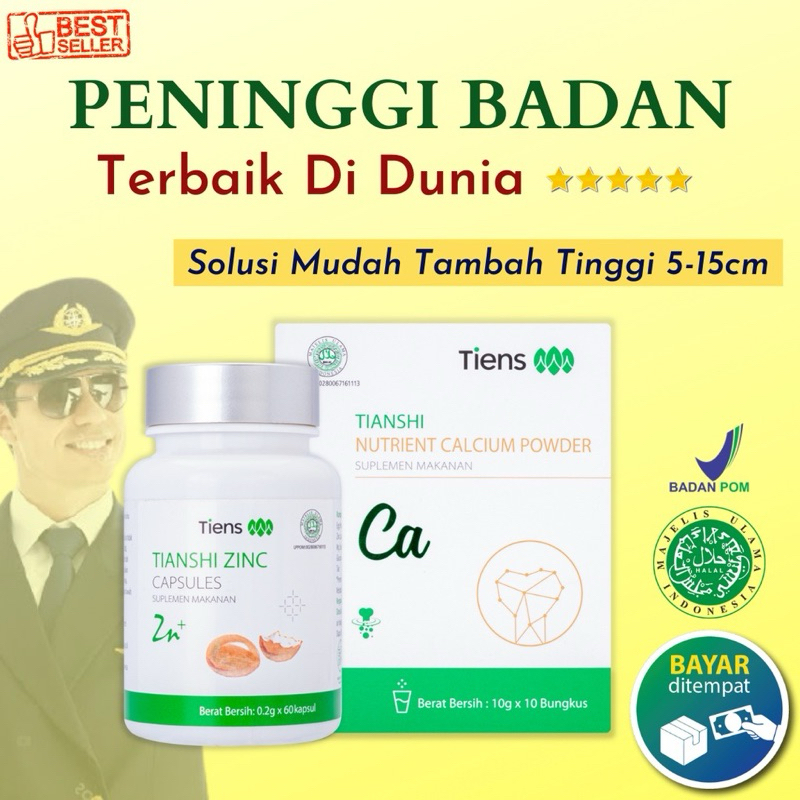 Calcium dan Zinc Peninggi Badan Anak, Remaja dan Dewasa Kalsium dan Zinc Capsules Menambah Tinggi Ba