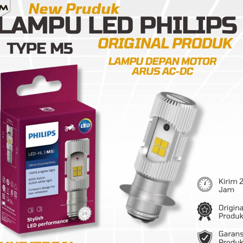 Promo LAMPU DEPAN MOTOR LED PHILIPSLAMPU LED 2SISI H6 ARUS DC M5 BST BOHLAM LAMPU DEPAN MOTOR LED HS