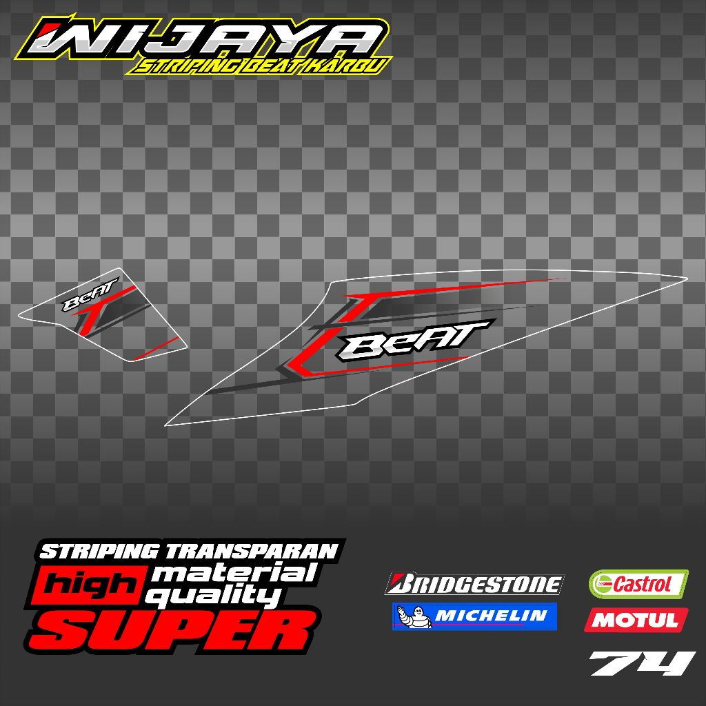 Striping beat karbu honda transparan uv v7 model vietnam keren new trend