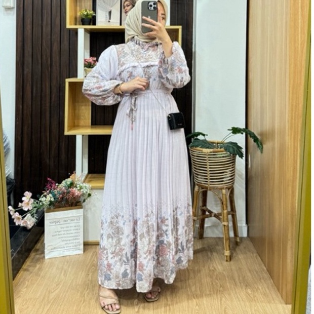 Murah Meriah Fatunhijabs  Nadeera Dress maxi  Gamis ceruty