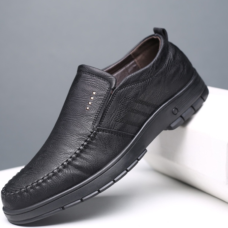 Termurah COD Sepatu Pantofel Pria Pantofel Hitam Santai Formal Dewasa Laki Laki Sepatu Slip On Tanpa