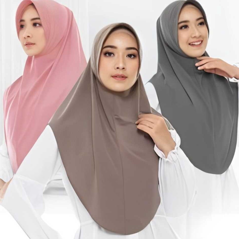 Ready Stok Hijab Bergo Oval Jersey Premium Hijab Instan Jersey Pinguin Bergo instan Pinguin Jersey