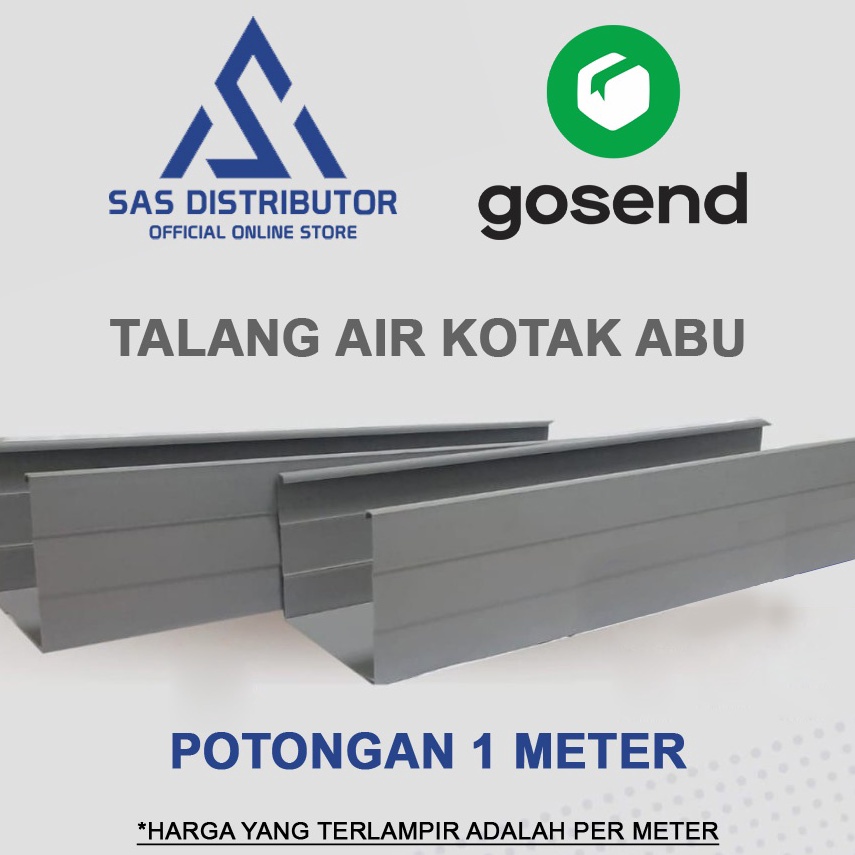 Best Seller Talang Air Kotak PVC Abu 4 inch Per Meter  Talang Air Hujan 1 Meter