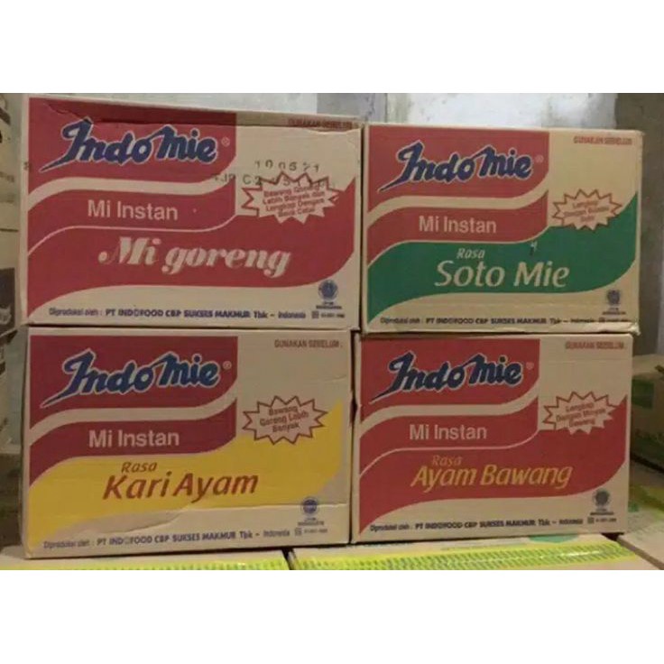 

Free Ongkir Indomie Goreng Soto Ayam Bawang Kari per dus isi 4 pcs BISA MIX