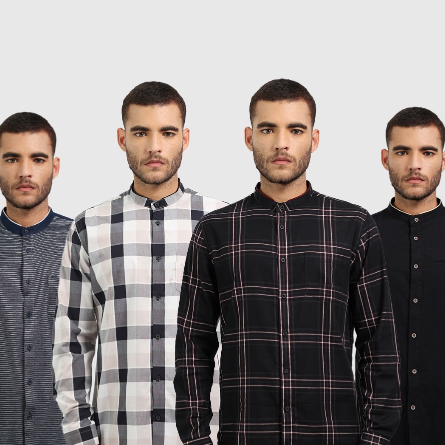 55 COD MOC Baju Koko Shanghai Lengan Panjang Pria Collection 1