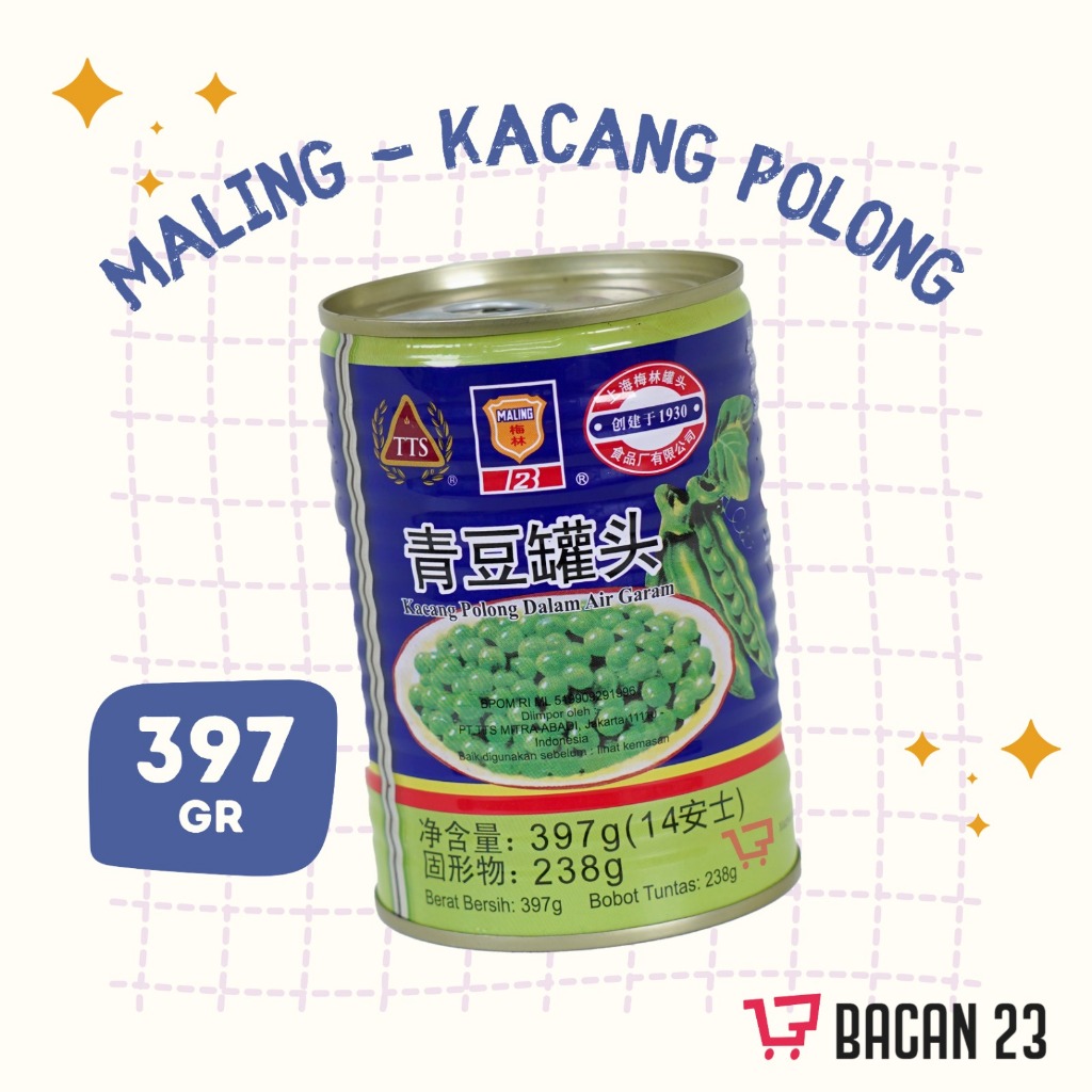 

Kacang Polong Dalam Air Garam - Maling TTS (397 Gr) / Canned Green Peas