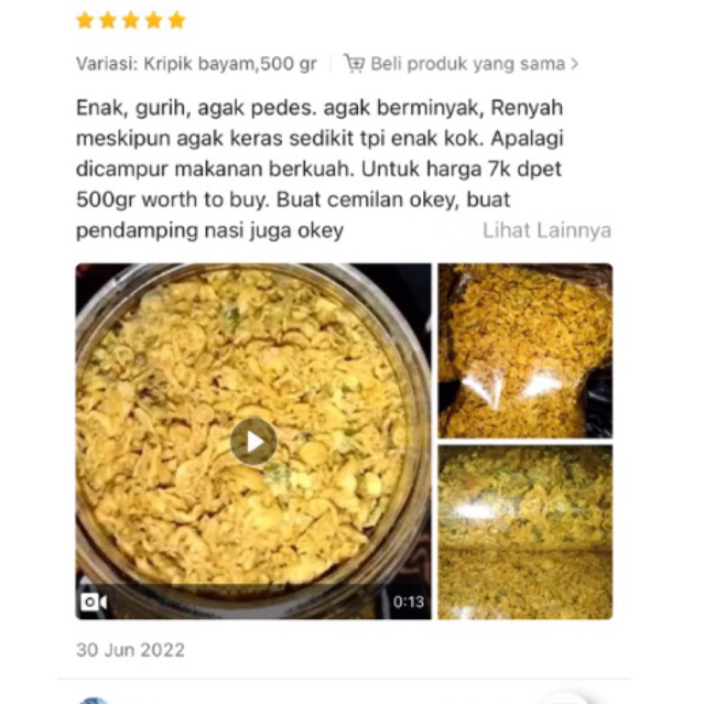 

Remukan Peyek Kacang Hijau 500 gr