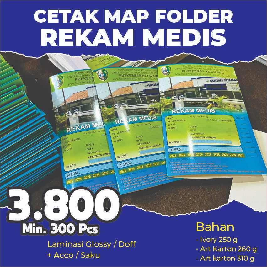 

[min. 300] Cetak MAP REKAM MEDIS / Map Folder Rumah sakit - Puskesmas - Desain Custom